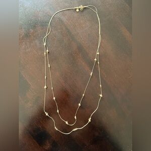 LOFT, 2 Tier Elegant Gold Tone Beaded Necklace